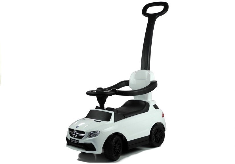 Ride-on vehicle with push bar White 3288 Switch on the steering wheel Mercedes