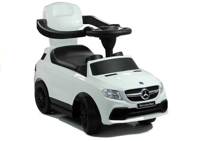 Ride-on vehicle with push bar White 3288 Switch on the steering wheel Mercedes