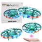 Handgesteuerte RC-UFO-Drohne mit LED-Leuchten, Türkis