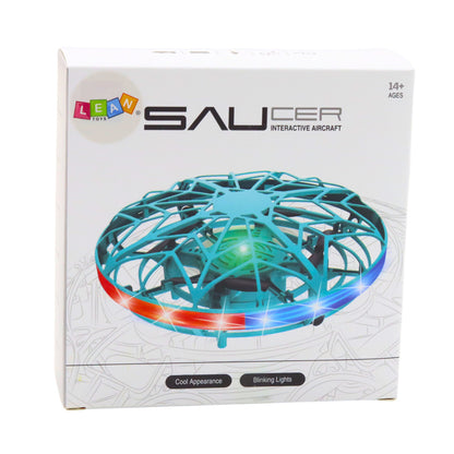 Handgesteuerte RC-UFO-Drohne mit LED-Leuchten, Türkis