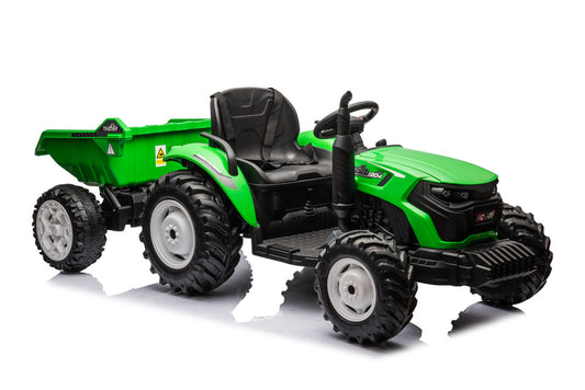 Elektro Kindertraktor 24V Grün mit Anhänger