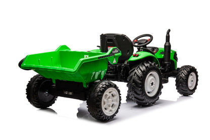 Elektro Kindertraktor 24V Grün mit Anhänger