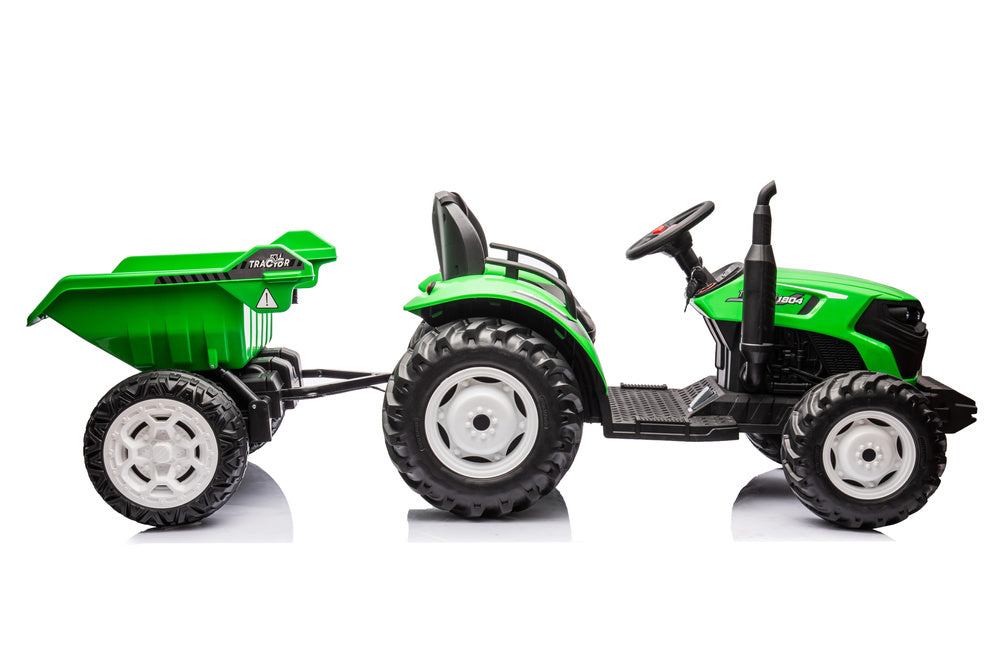 Elektro Kindertraktor 24V Grün mit Anhänger