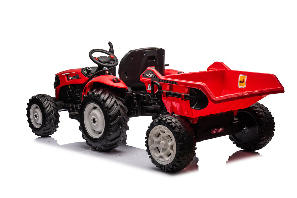 Elektro Kindertraktor 24V Rot mit Anhänger