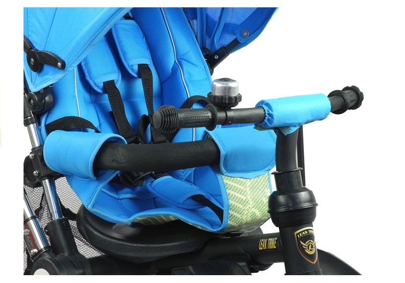 Dreirad PRO700 Blau Klingel 3-Punkt-Sicherheitsgurte Gummiräder Dreirad