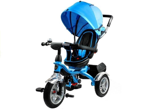 Tricycle PRO500 Blue large rubber wheels sunroof seat belts
