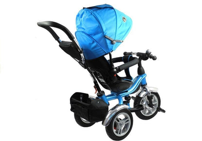 Tricycle PRO500 Blue large rubber wheels sunroof seat belts