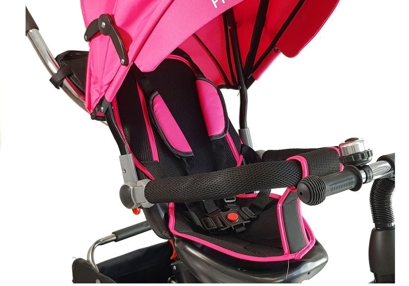 Dreirad PRO500 Rosa Sonnendach Gummiräder Schiebestange Dreirad für Kinder