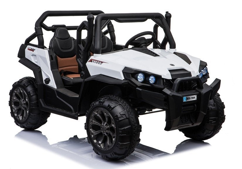 Elektro Kinderauto Buggy WXE-8988 Weiß EVA-Reifen Ledersitz LED Frontscheinwerfer 2.4G Auto