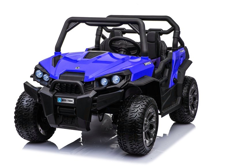 Elektro Kinderauto Buggy WXE-8988 Blau EVA-Reifen Ledersitz LED Frontscheinwerfer 2.4G Auto