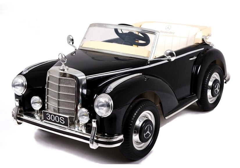 Kinderfahrzeug Mercedes-Benz 300S Schwarz lackiert Ledersitz EVA-Reifen Auto