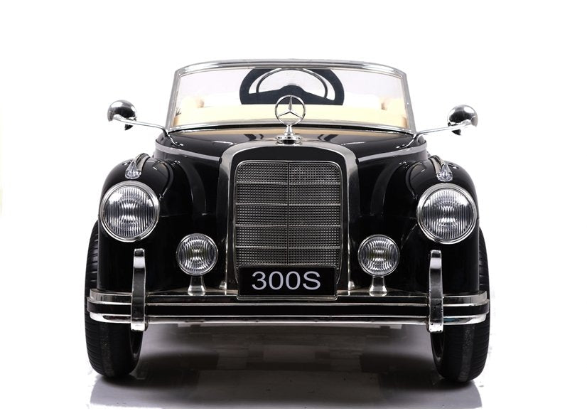 Kinderfahrzeug Mercedes-Benz 300S Schwarz lackiert Ledersitz EVA-Reifen Auto