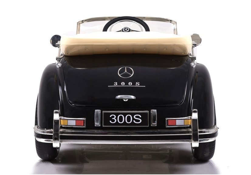 Kinderfahrzeug Mercedes-Benz 300S Schwarz lackiert Ledersitz EVA-Reifen Auto