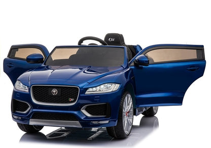 Children's vehicle Jaguar F- Pace Blue painted EVA tires Leather seat 2x45W vehicle