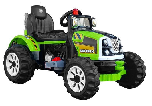 Elektrische Fahrt auf Traktor Kingdom Grün