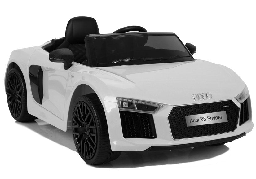 Children's car Audi R8 JJ2198 White Leather seat EVA tires LED headlights 2x45W