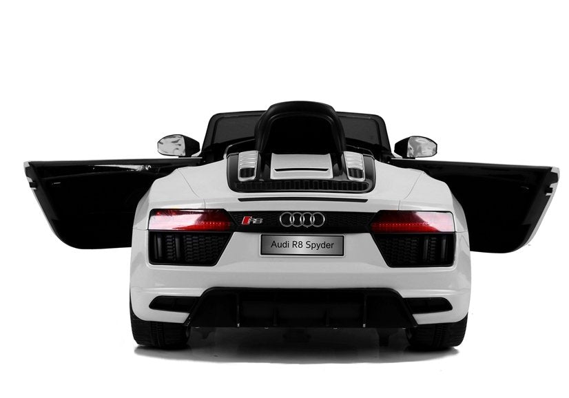 Children's car Audi R8 JJ2198 White Leather seat EVA tires LED headlights 2x45W