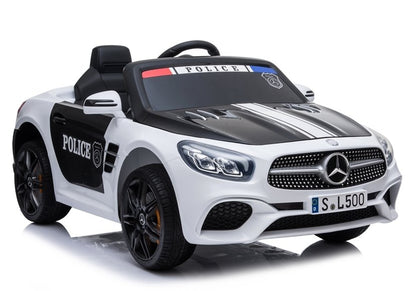 Children's car Mercedes SL500 Police White Leather seat EVA tires 2x45W
