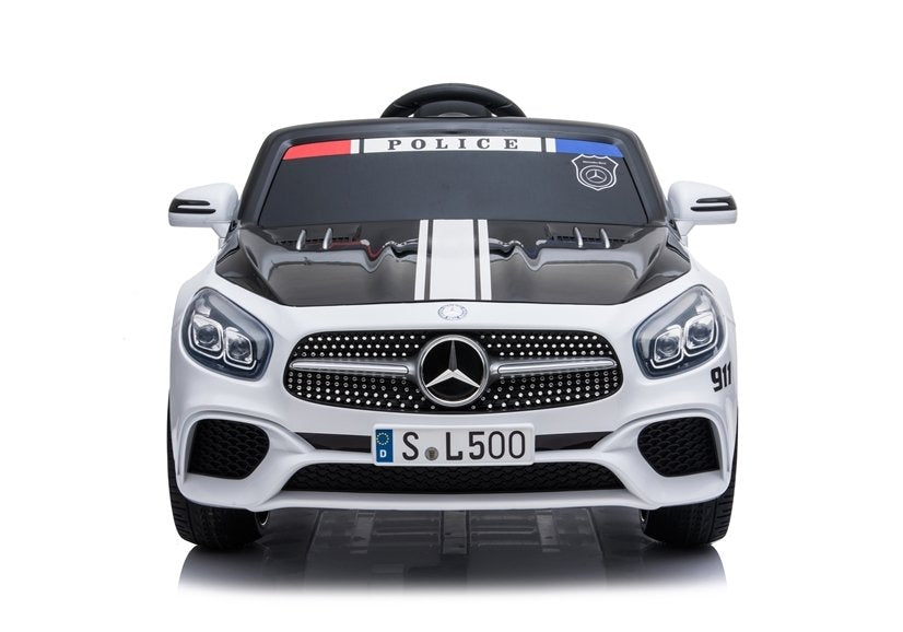 Children's car Mercedes SL500 Police White Leather seat EVA tires 2x45W