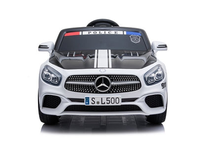 Children's car Mercedes SL500 Police White Leather seat EVA tires 2x45W