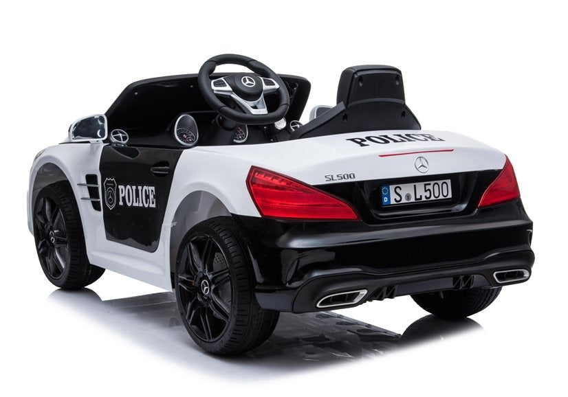 Children's car Mercedes SL500 Police White Leather seat EVA tires 2x45W