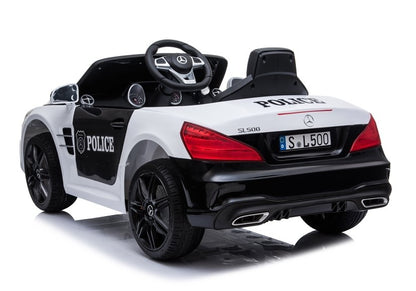 Children's car Mercedes SL500 Police White Leather seat EVA tires 2x45W