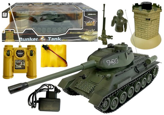 RC Panzer 1:28 mit Feindbunker Grün T-34