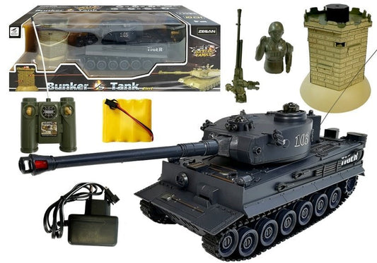 RC Panzer 1:28 mit Feindbunker Black Tiger I