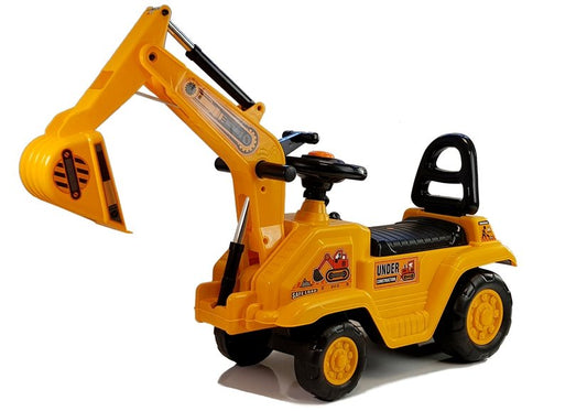 ride-on excavator with movable arm