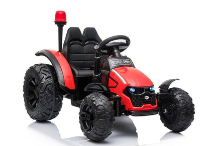 Elektrische Fahrt auf Traktor HZB-200 mit Anhänger Rot