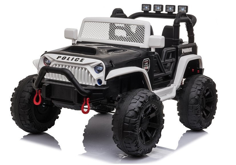 Elektro Kinderauto JC666 24V Polizei Weiß 2Sitzer