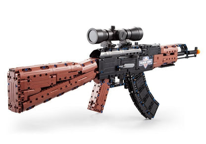 AK47-Gewehr aus Ziegeln zum Zusammenbau von 738-Elementen des Zielfernrohrs