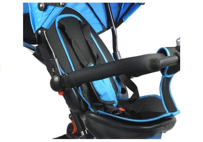 Tricycle PRO500 Blue large rubber wheels sunroof seat belts
