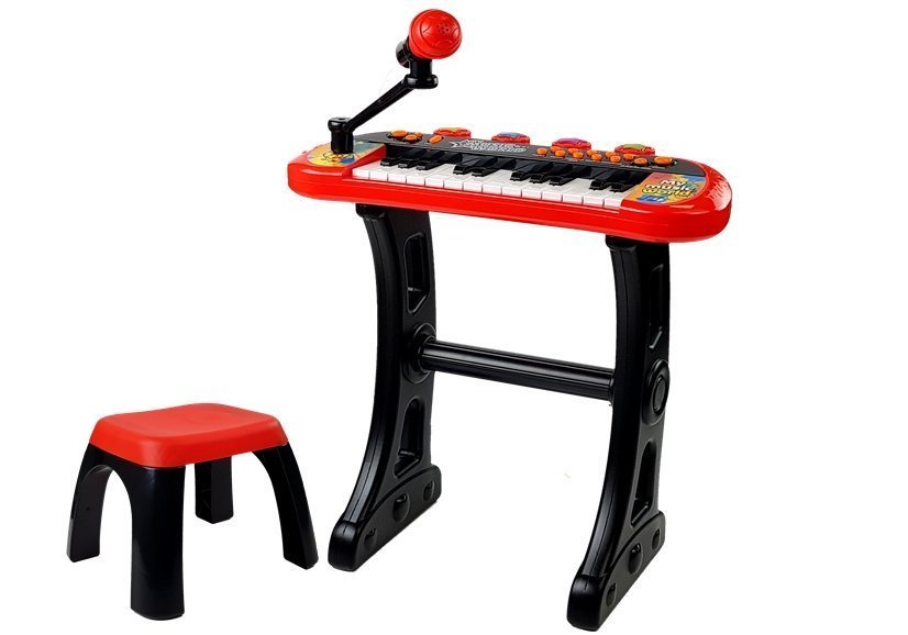 Tastatur mit Standstuhl Mikrofon Sound Hellrot