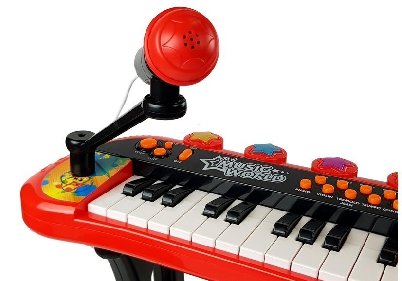 Tastatur mit Standstuhl Mikrofon Sound Hellrot