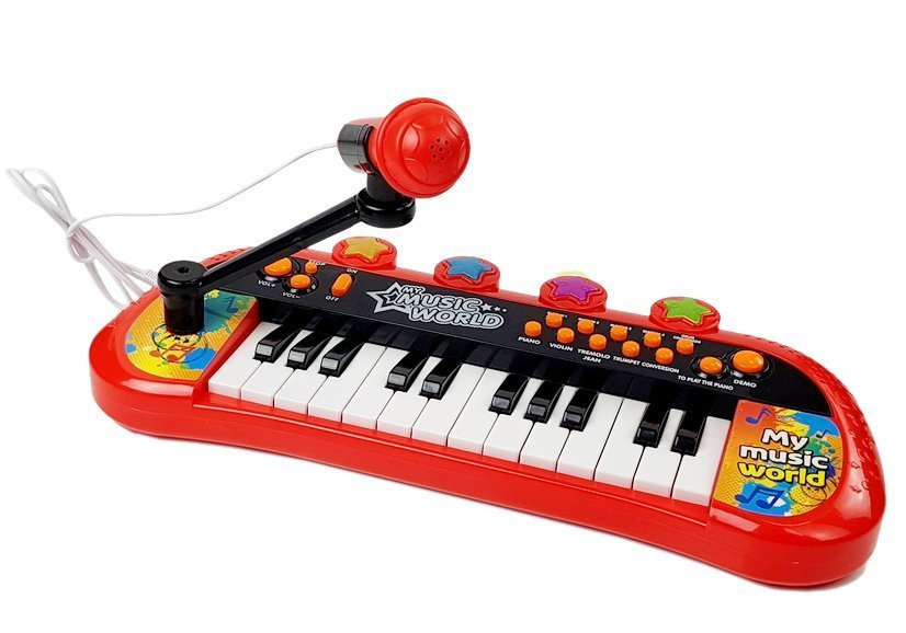 Tastatur mit Standstuhl Mikrofon Sound Hellrot