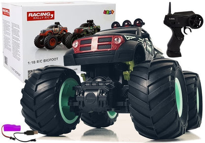 Offroad Auto Pick Up Riesige Bigfoot Wheels 2.4G 1:18 Schwarz / Grün Ferngesteuert
