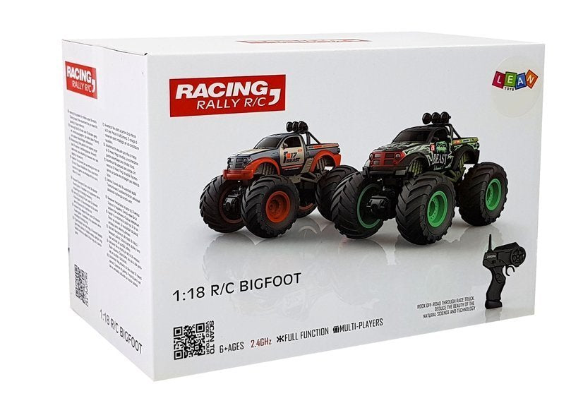 Offroad Auto Pick Up Riesige Bigfoot Wheels 2.4G 1:18 Schwarz / Grün Ferngesteuert