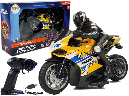 Sportmotorrad 2.4G Ferngesteuerter Racer Reichweite 35m Gelb