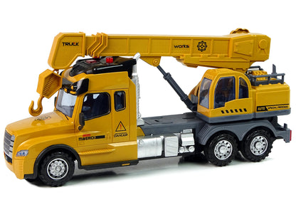 Remote Control Truck Crane Pilot 2.4G Lights Sounds Yellow