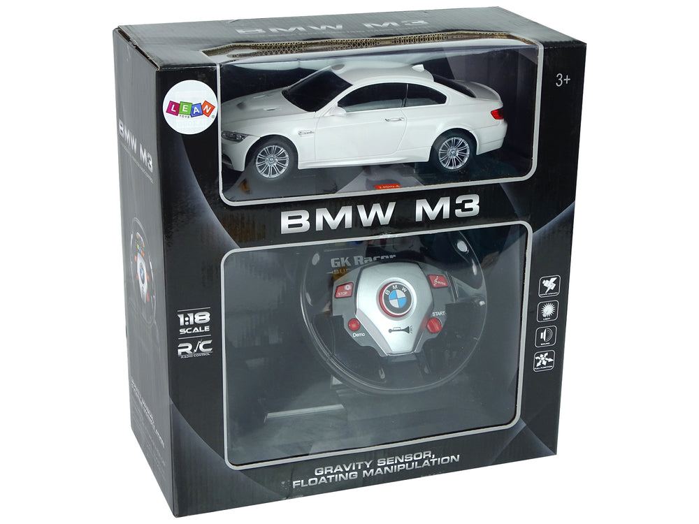 Ferngesteuertes BMW M3 Weiß 2.4G Pilot Lenkrad 1:18 Sound Lights