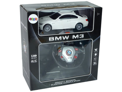 Ferngesteuertes BMW M3 Weiß 2.4G Pilot Lenkrad 1:18 Sound Lights