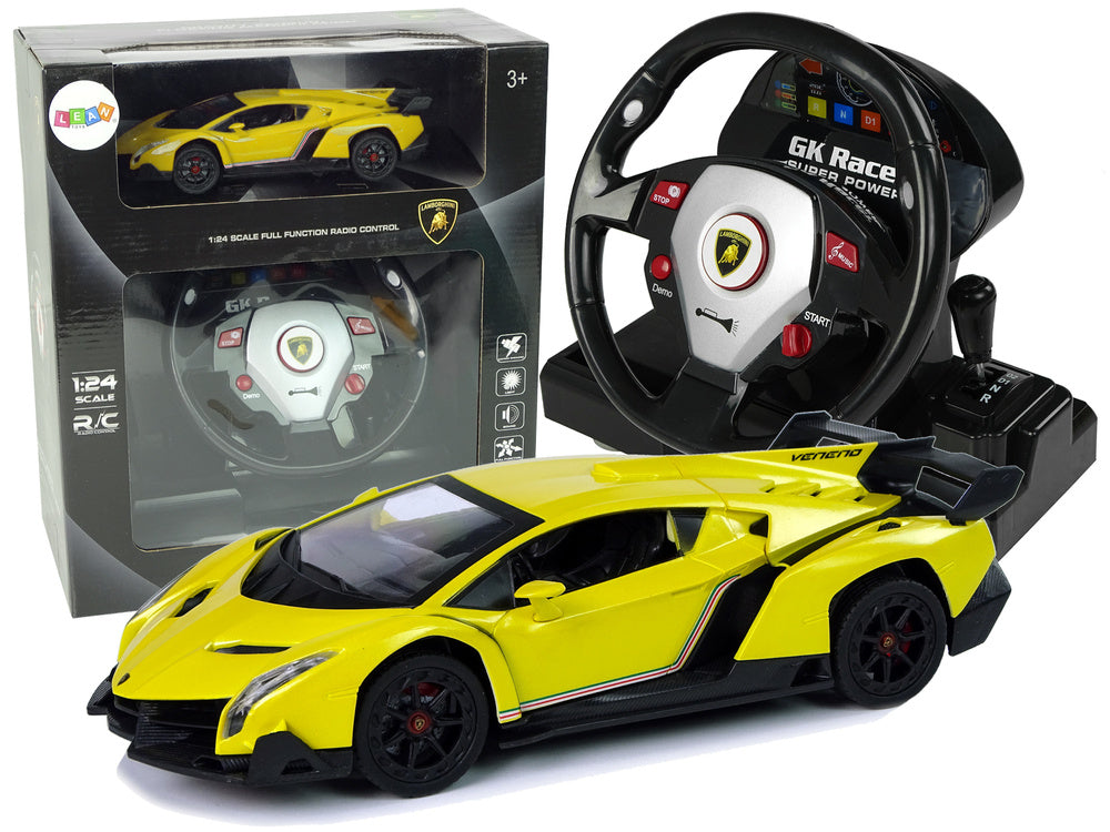 Ferngesteuerter Lamborghini Veneno Gelb 2.4 G Pilot Lenkrad Sound Lichter